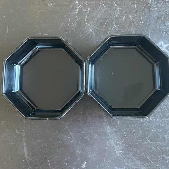 Vintage Arcoroc France Octime Black Glass Octagon Bowls 5-1/2” Set of (2… - Picture 1 of 5